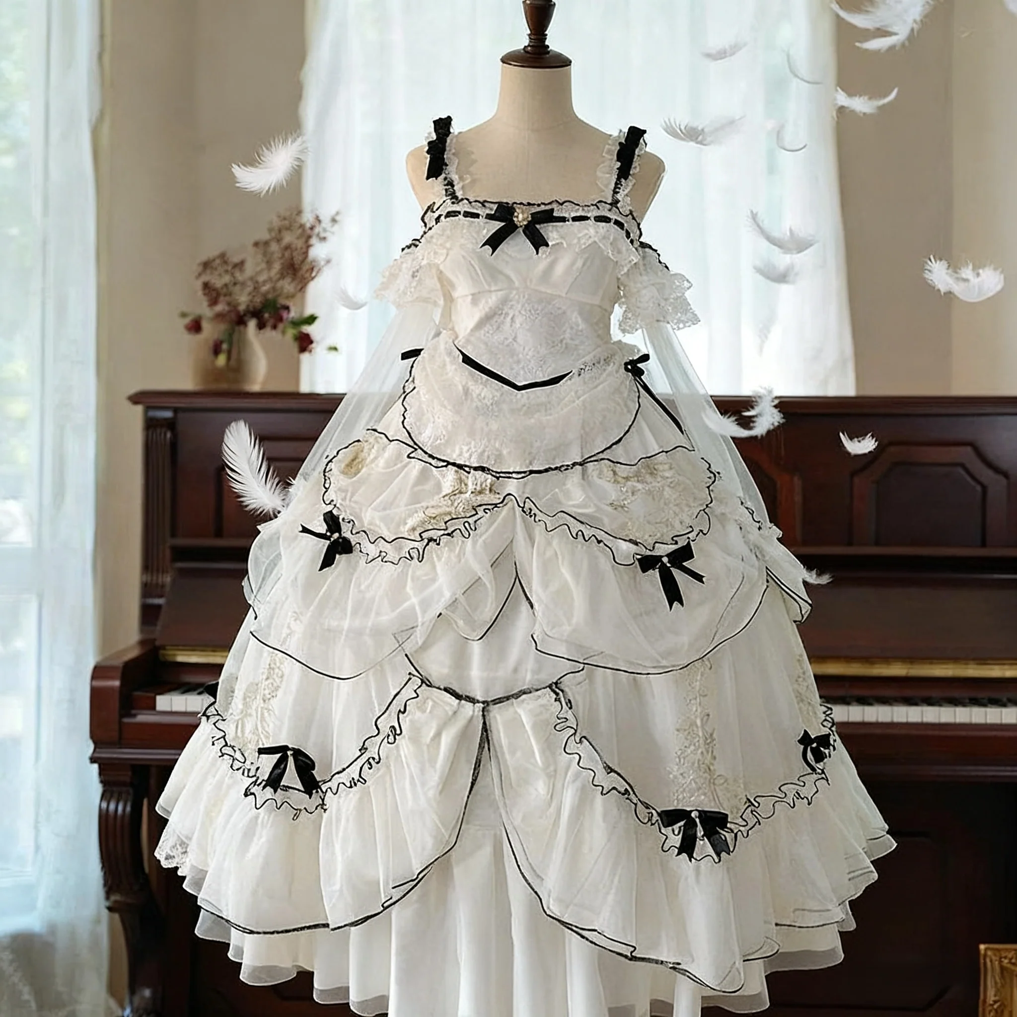 Daydream Whisper - Layered Poem - Wedding Sweet Plus Size Lolita JSK Dress Set