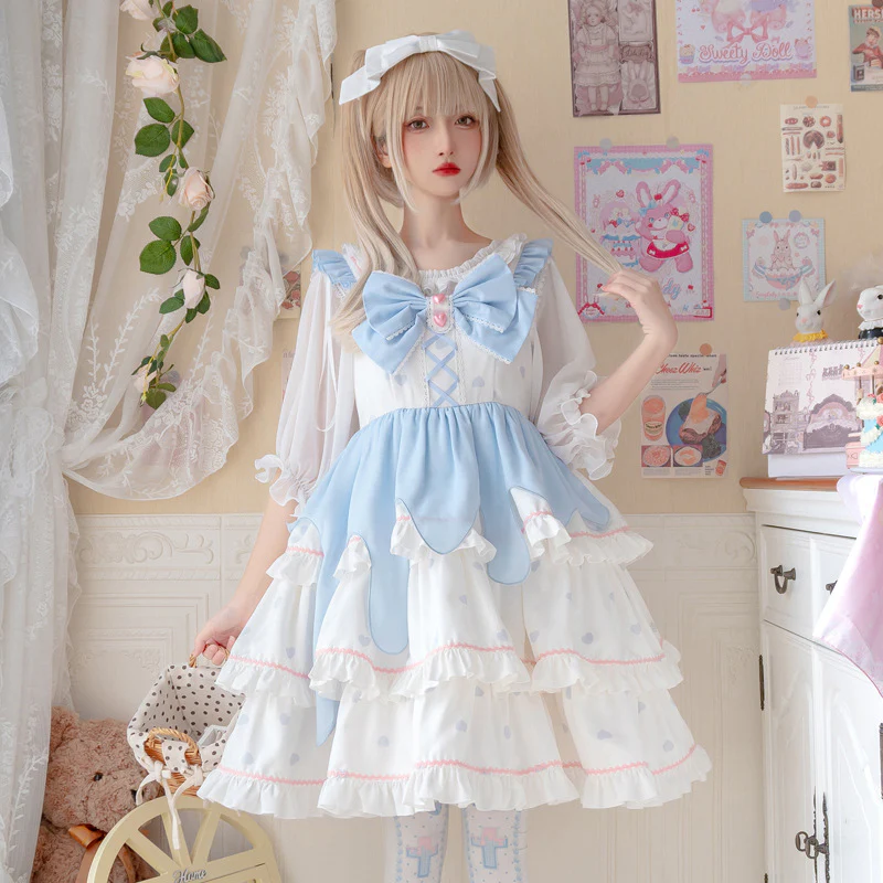 Eieyomi - White Peach Mousse - Sweet Lolita Summer JSK