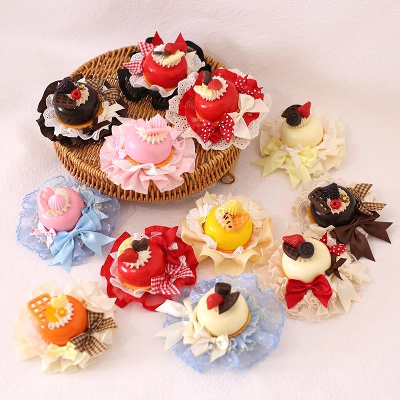 Xiaogui - Sweet Cake - Kawaii Lolita Hairpin Cake Flower Pill Headdress