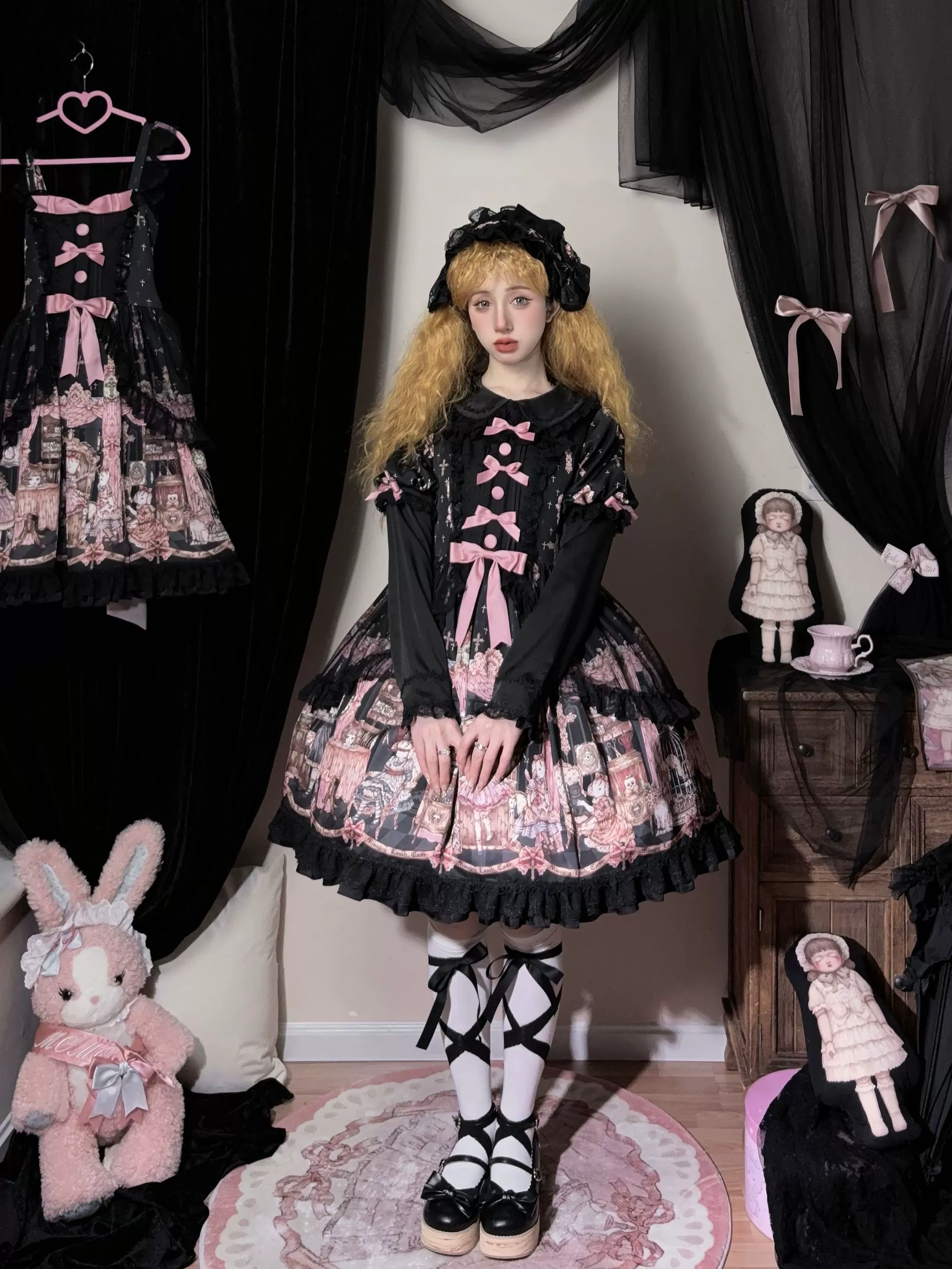 Uncle's Workshop - Missing Lamb Case - Gothic Lolita Dress Set with Sheep Prints