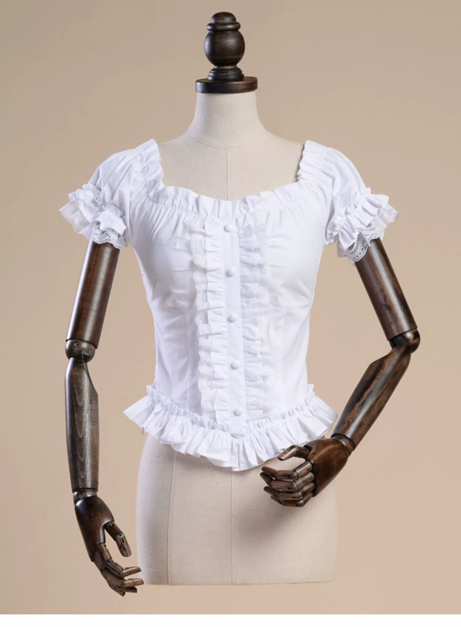 Lace Garden - Elegant Lolita Lace Shirt, Off-Shoulder