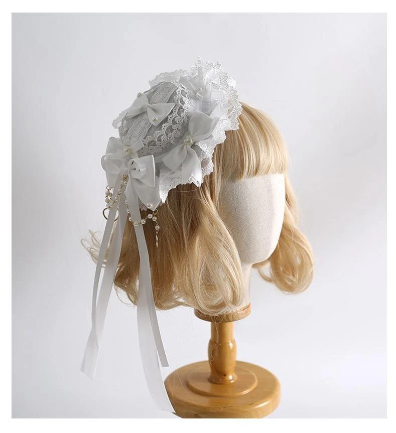 Xiaogui - Classic Lolita Lace Headdress Pure White Lolita Head Accessory