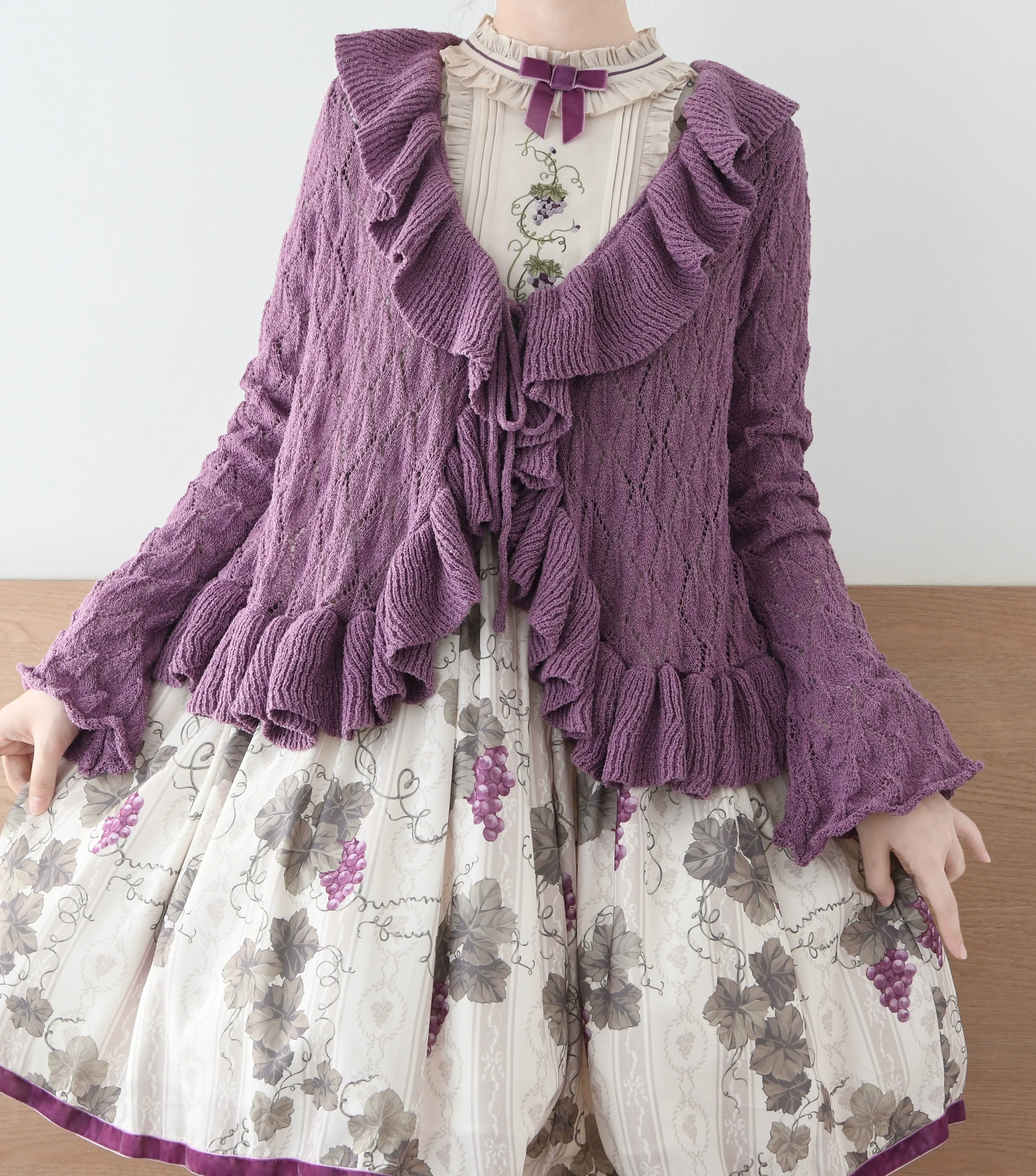 MIST - Sunset Bouquet - Elegant Lolita Cardigan, Flounce Hem