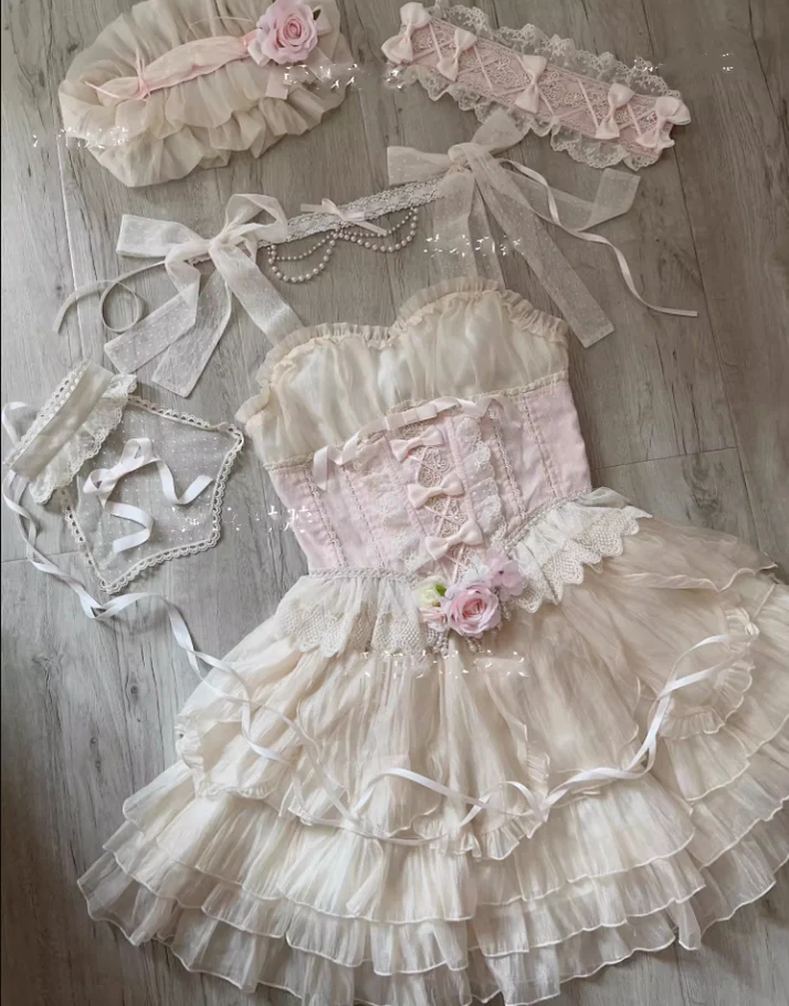 Original Design - Heart Flutter Love - Sweet Lolita Accessoriy Set and Inner Wear Multicolors