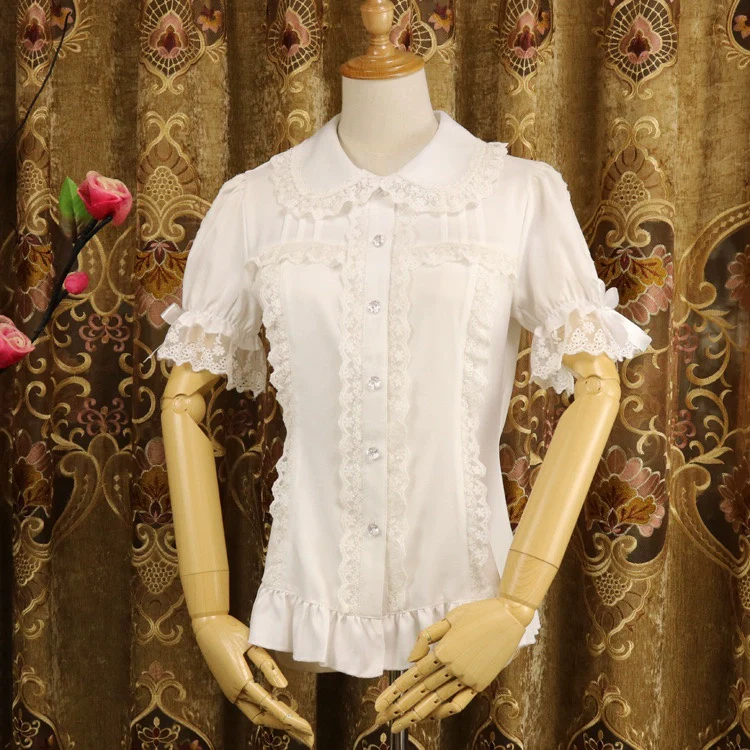 DMFS Lolita - Sweet Lolita Shirt Short Sleeve Chiffon Blouse