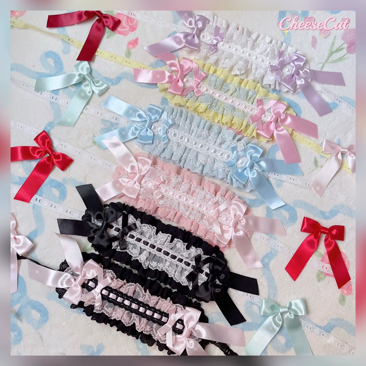Cheese Cat - Sweet Lolita Headband Ribbon Bow Headbands