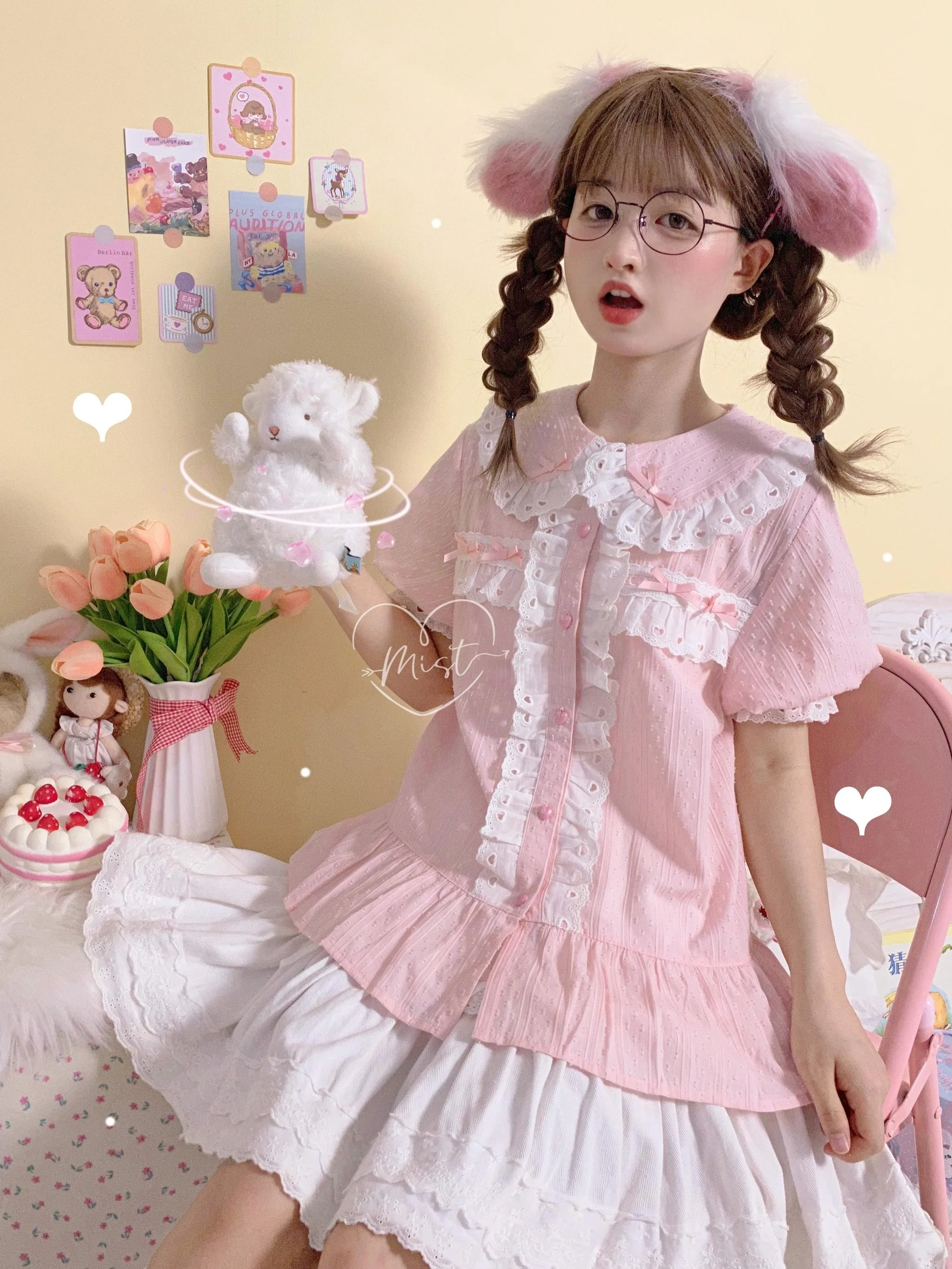 MIST - Cotton Sweet Lolita Blouse, Peter Pan Collar