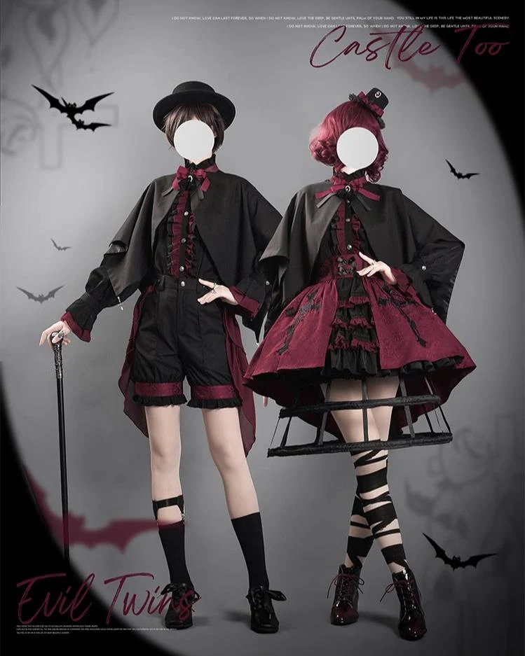 CastleToo - Evil Twins - Ouji Lolita Vest Shorts Skirt Set