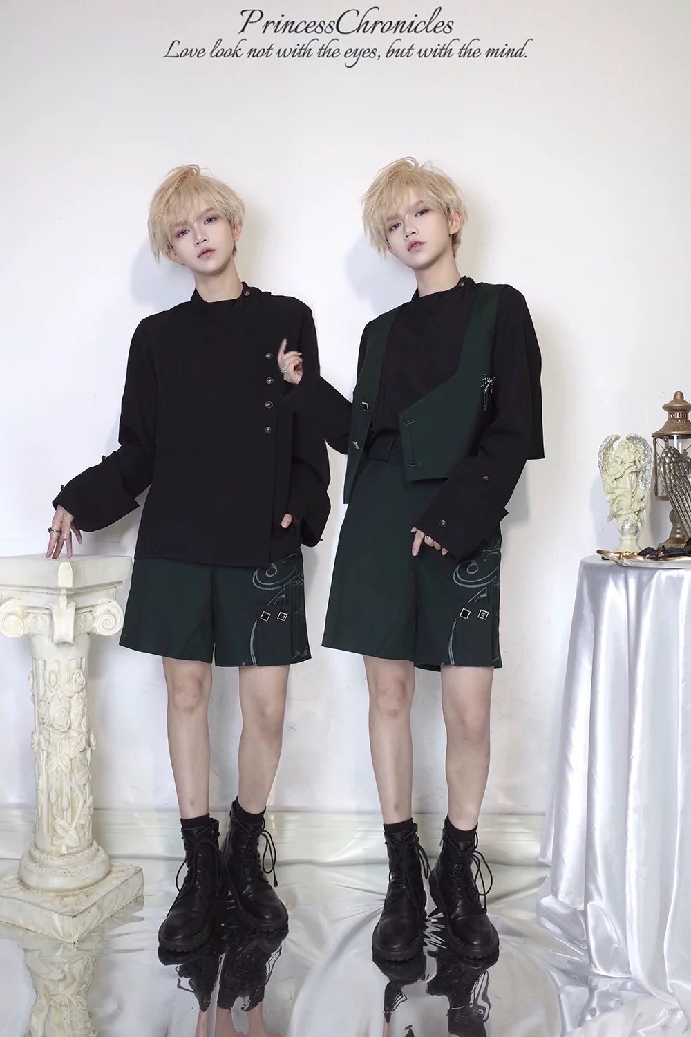 Princess Chronicles - Ruwoxichen - Retro Ouji Lolita Prince Style Black Blouse