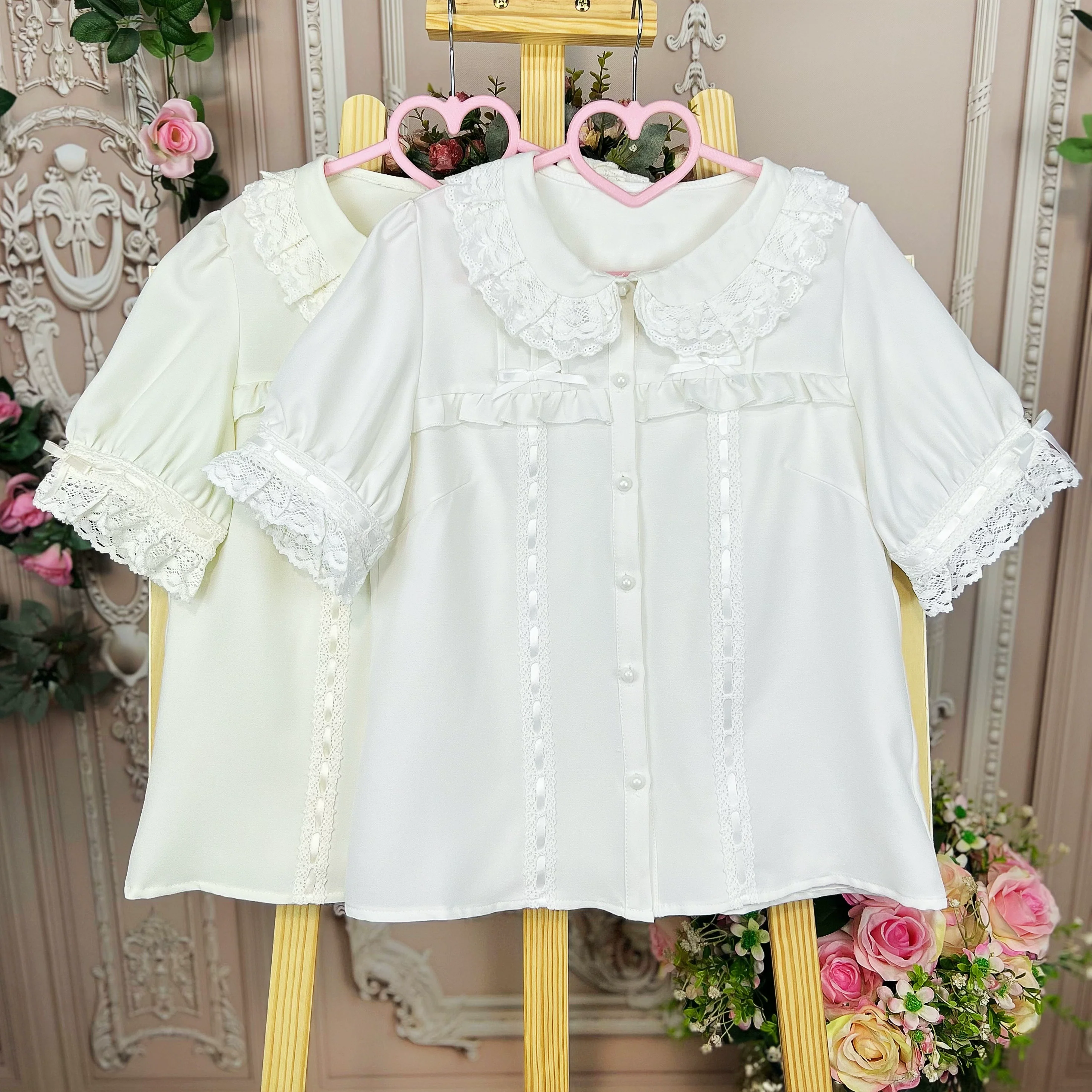 DMFS - Sweet Lolita Shirt Vintage Doll Collar Summer Top