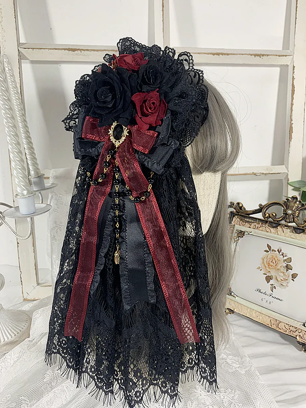 Sweet Jelly Lolita - Gothic Lolita Hanamaru Headpiece Lace Headdress