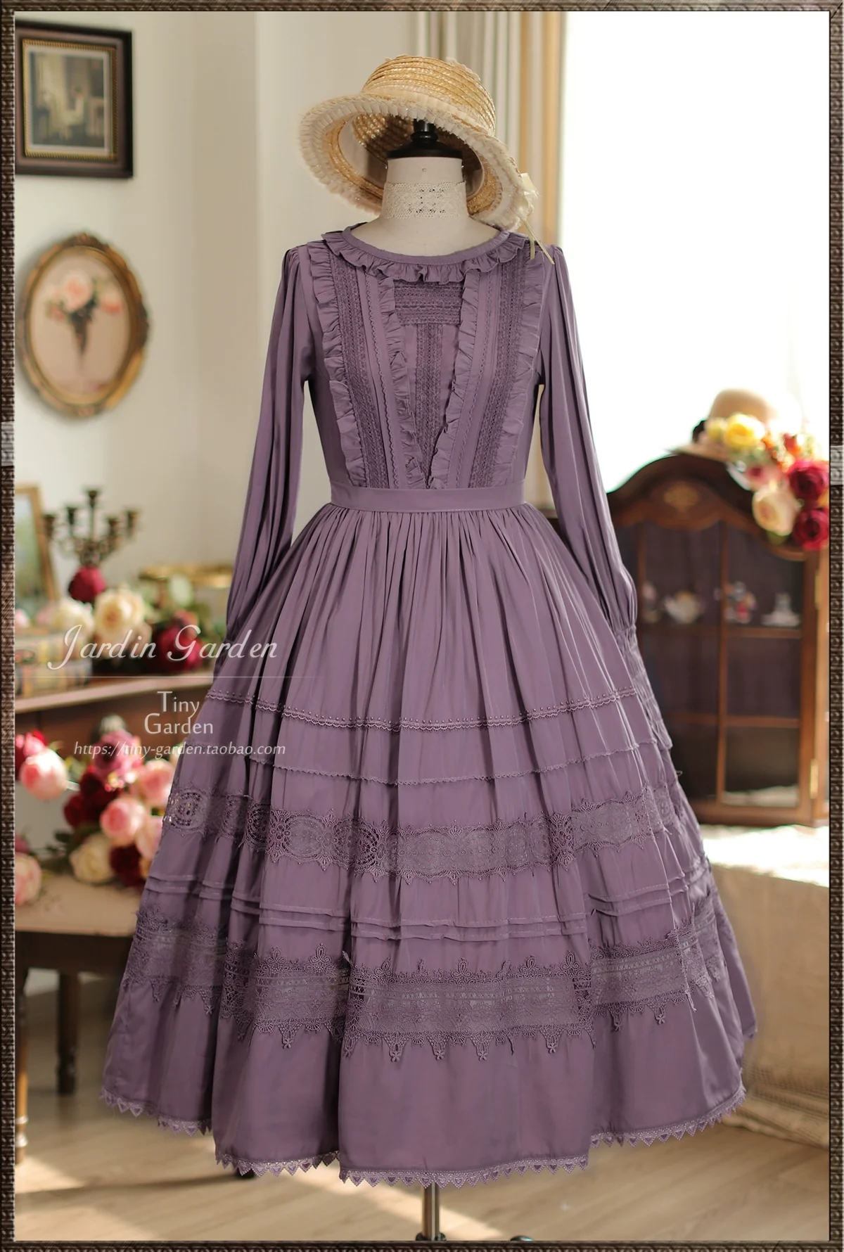 Tiny Garden - Spring Whispers - Elegant Lolita OP Dress French Style Long/Short Sleeve