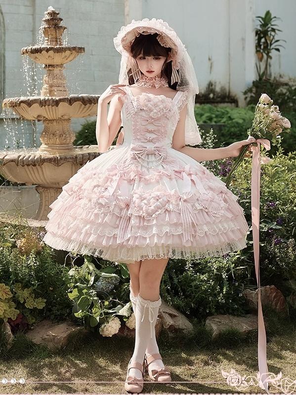 Shuang Sheng Xiao Xiong - Heart of Love - Sweet Lolita Wedding JSK, Bow Details
