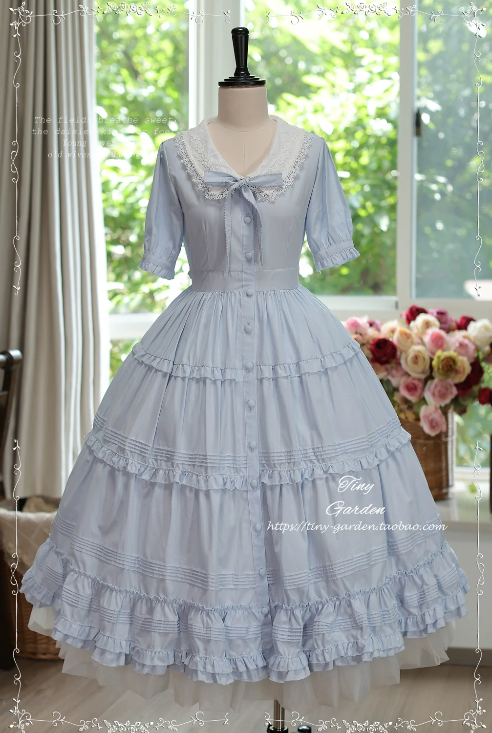 Tiny Garden - Lacey 2.0 - Classic Lolita OP Lace Collar Open Front Dress