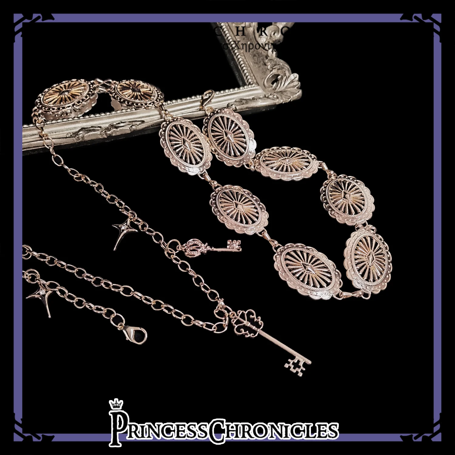 Princess Chronicles - Rabbit Hunting White Moonlight - Retro Gothic Lolita Metal Waist Chain