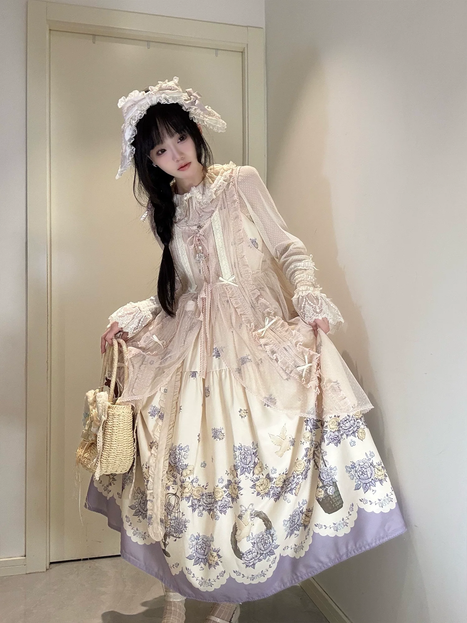 DreamWhale - Floral and Bird Series - Classic Lolita JSK Suit Floral Print Dress