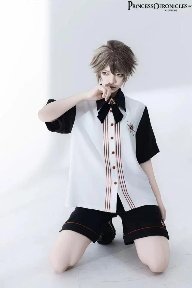 Princess Chronicles - Floral Intoxication - Retro Ouji Lolita Short Sleeve Shirt and Embroidered Shorts Set