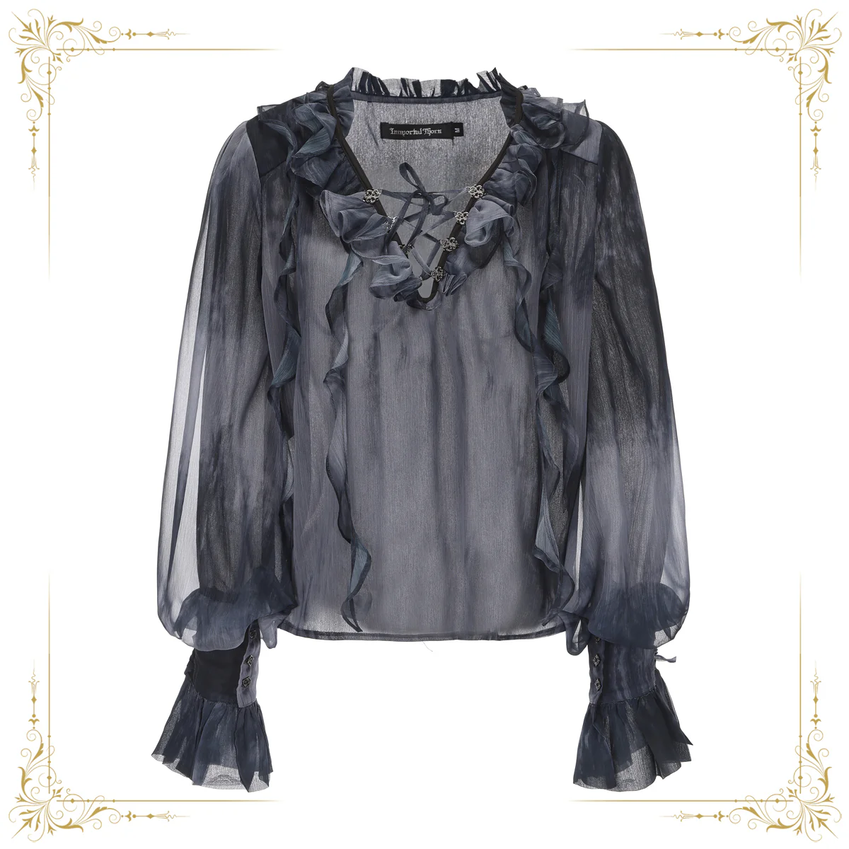Immortal Thorn - Eternal Treasure Voyage - Pirate Style Ouji Lolita Blouse With V-Neck