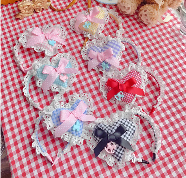 Fluff Mollie - Sweet Lolita Plaid Heart Shaped KC Multicolor