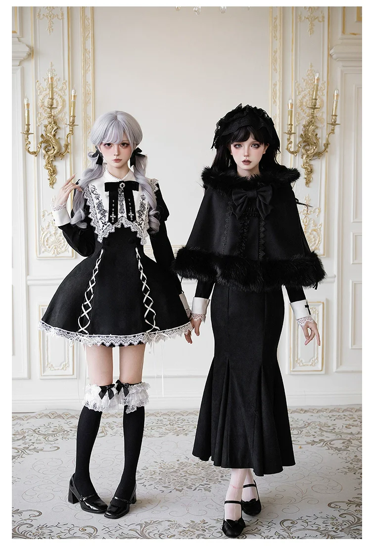 With PUJI - Rose Doll - Gothic Lolita Short OP, Mermaid Dress