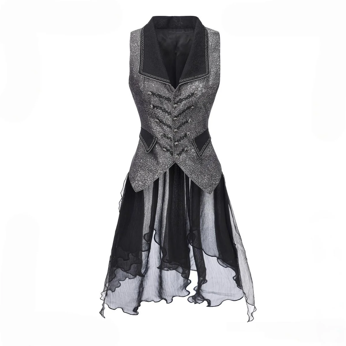 Immortal Thorn - Eternal Displaced Boundary - Ouji Lolita Vest Coat, Detachabl Back Trailing