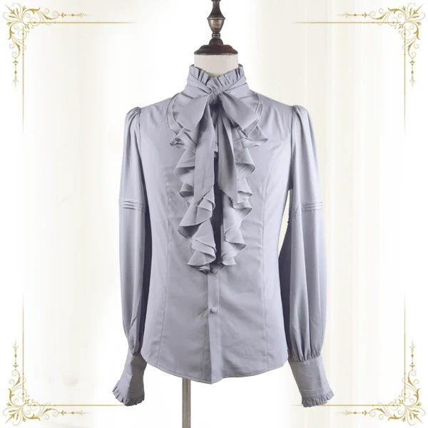 Immortal Thorn - Endless Promises - Vintage Ouji Lolita Shirt with Ruffle and Jabot Collar