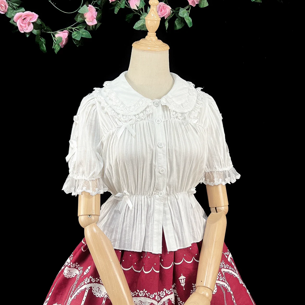 DMFS Lolita - Sweet Lolita Shirt Doll Collar Blouse High-waisted