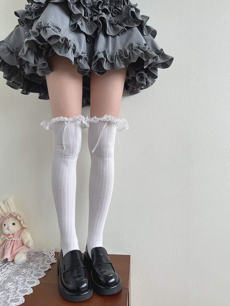 WAGUIR - Daily Lolita Stockings Over-the-Knee Cotton Long Socks