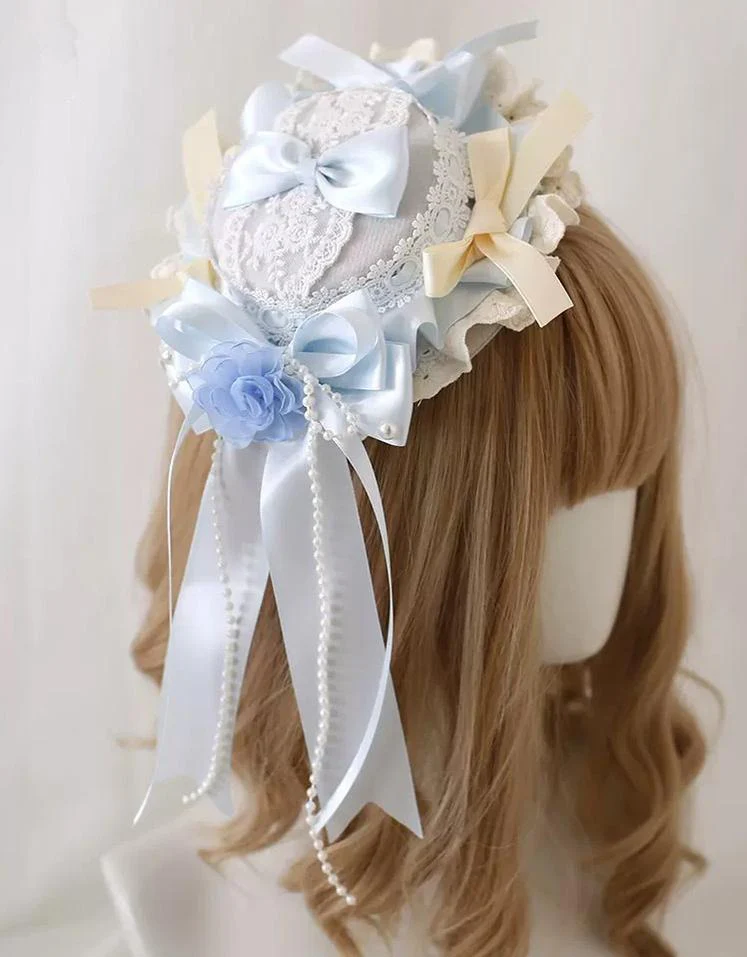 Xiaogui - Four Seasons Floral - Sweet Lolita Headdress Bow KC Lace Cuffs