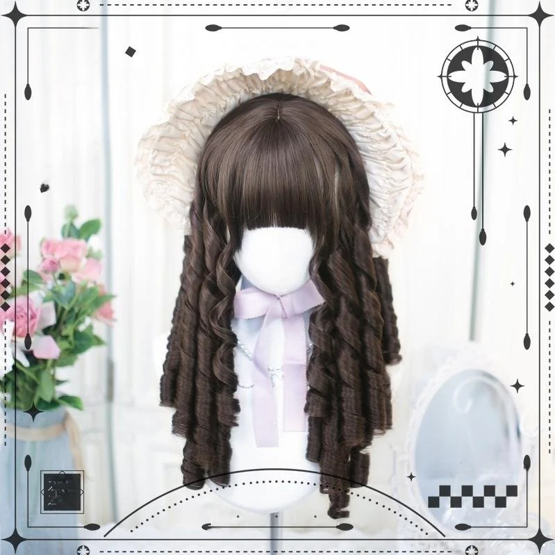 Dalao Home - Classic Brown Lolita Wig with Roman Roll