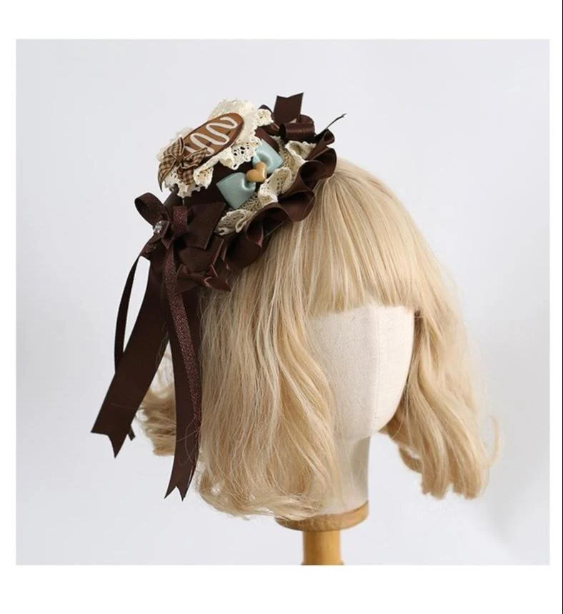 Xiaogui - Sweet Lolita Headband and Top Hat with Candy Details