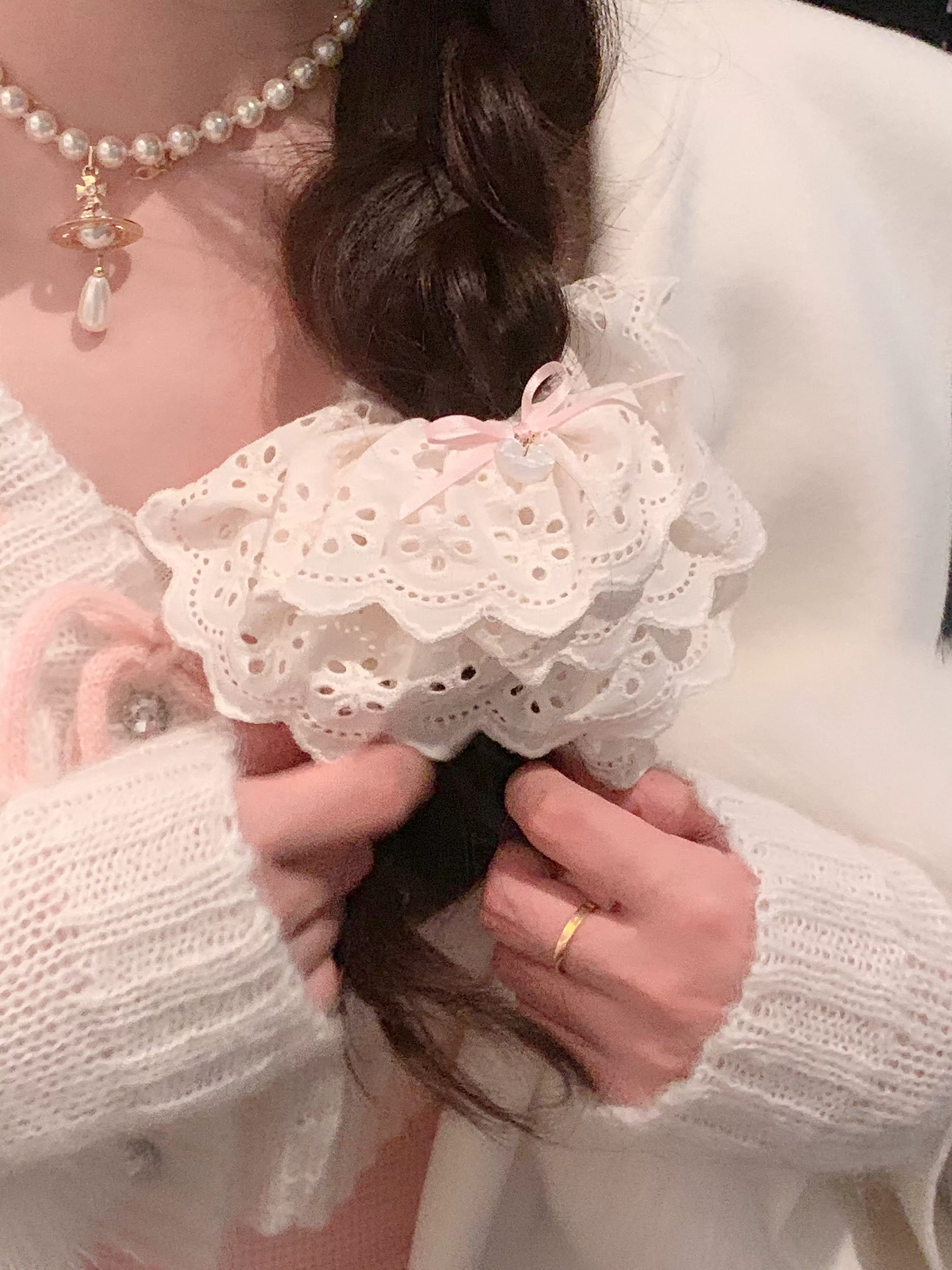 Pure Tea For Dream - Marshmallow Melody - Sweet Lolita Headdress Bow Hair Rope