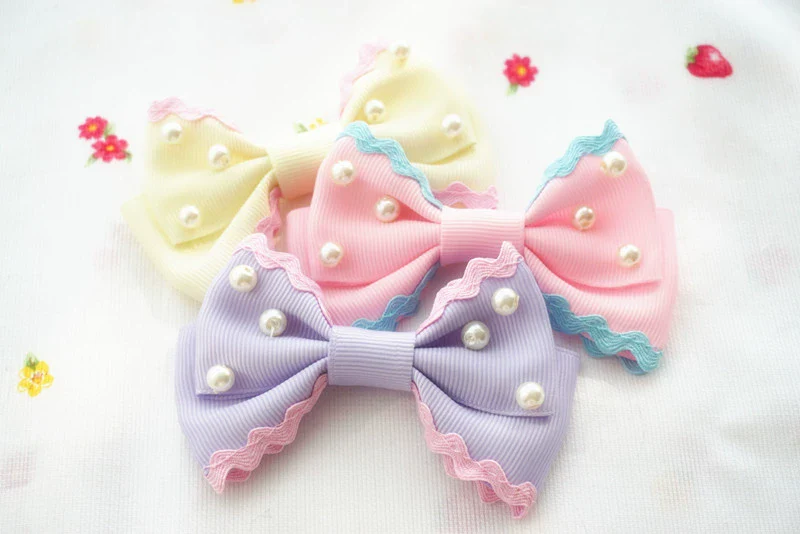 Cat Tea Party - Sweet Lolita Pearl Hair Clip Ice Cream Color Side Clip