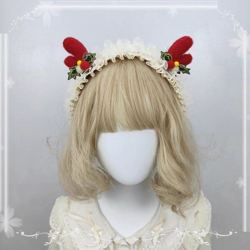 Cocoa Jam - Christmas Sweet Lolita Headdress, Antler Shaped Design