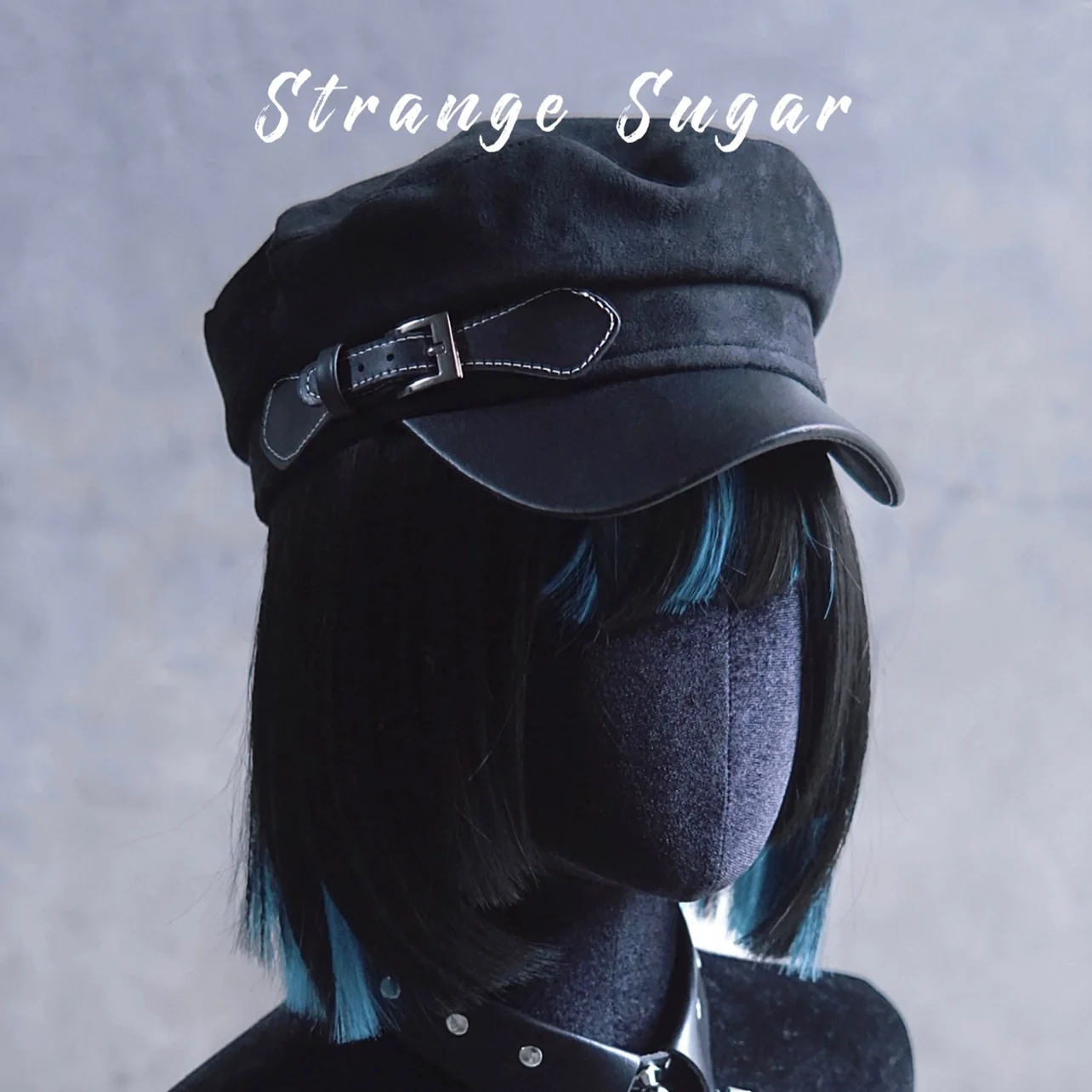 Strange Sugar - Gothic Lolita Hat Leather Buckle Lolita Newsboy Hat