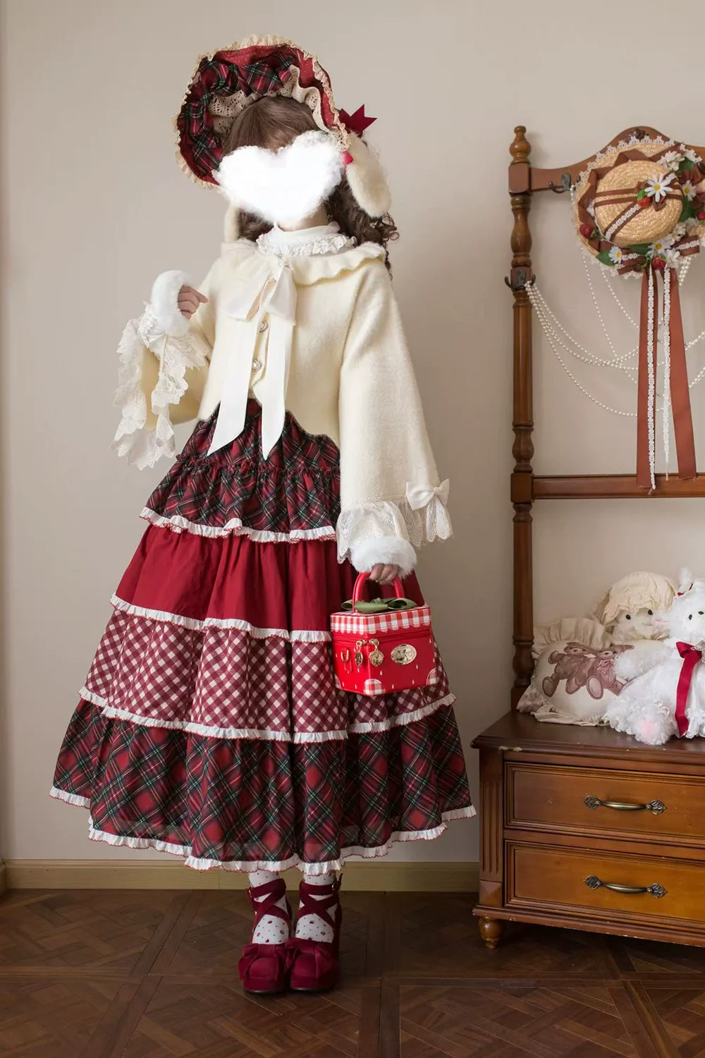 Miss Point - Forest Berry Bunny - Sweet Lolita Plaid Skirt Tiered Ruffles Spring SK