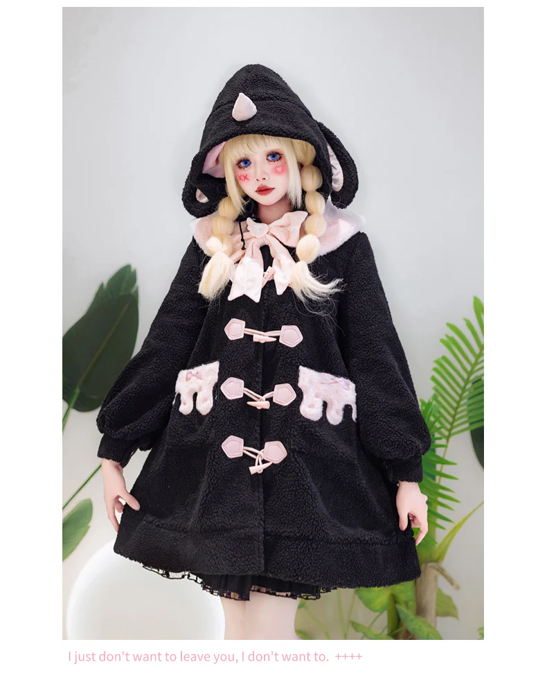 Forest Fluorescent Carps - Sweet Lolita Winter Coat Unicorn and Rabbit Ear Coat