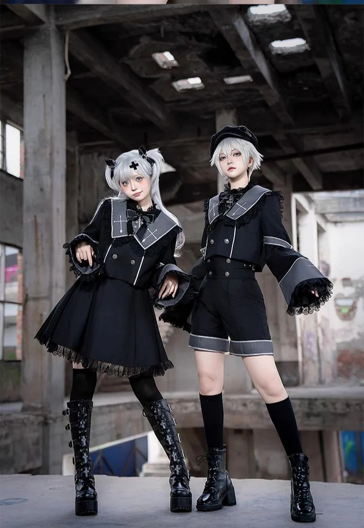 CastleToo - Rules of the Otherworld - Gothic Ouji Lolita Shorts Set with Embroidery Jacket