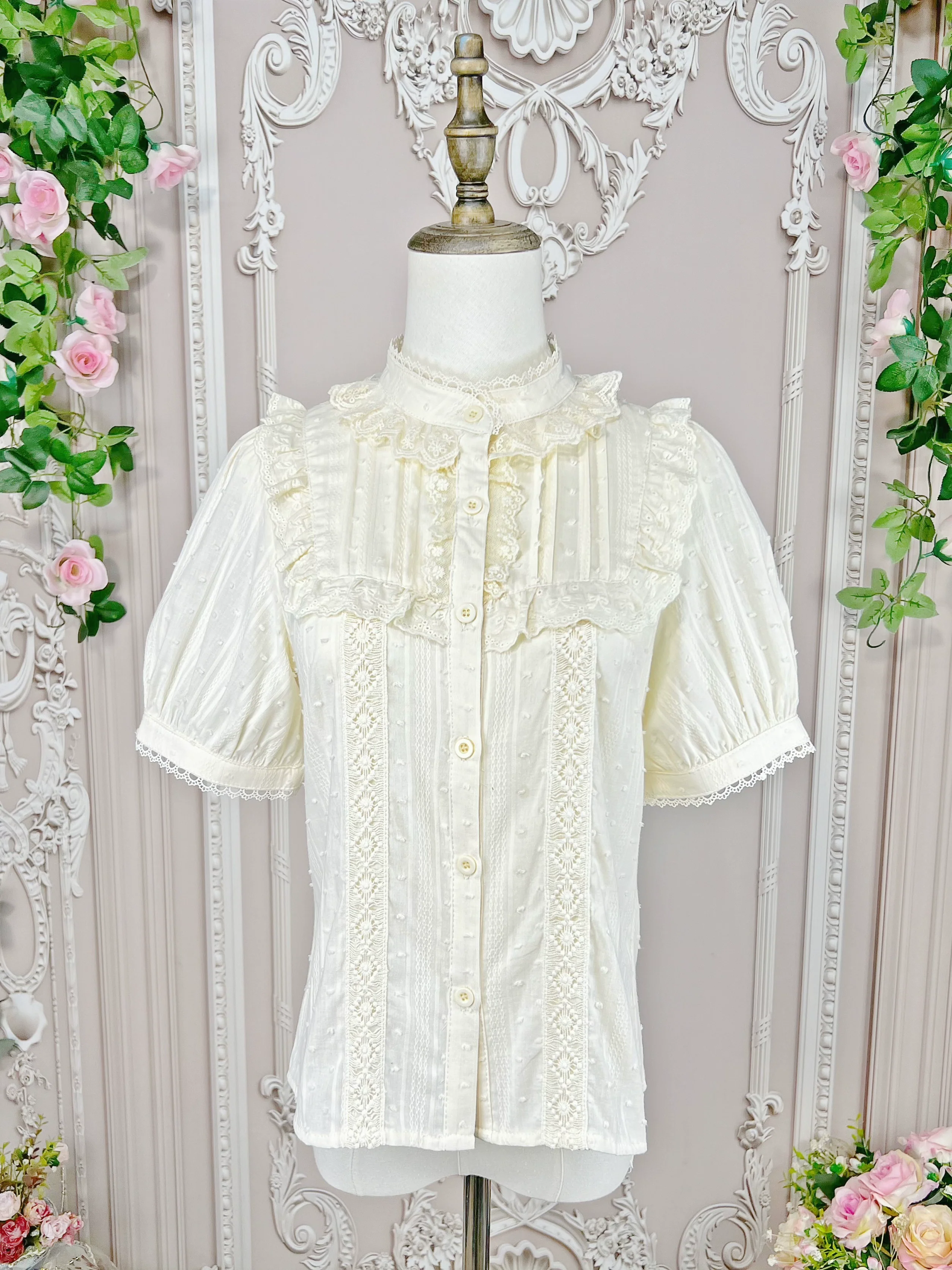 DMFS Lolita - Sweet Lolita Blouse Cotton Summer Short Sleeve Shirt