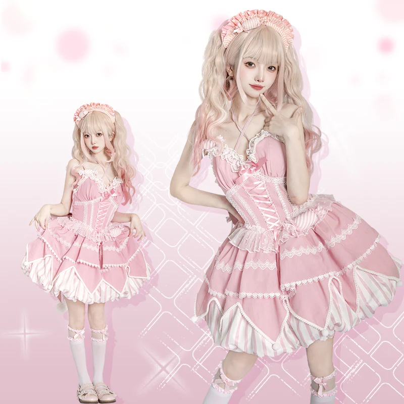 OCELOT - Sweety Gummy - Sweet Lolita JSK Dress Big Bow Flower Bud Lolita Dress
