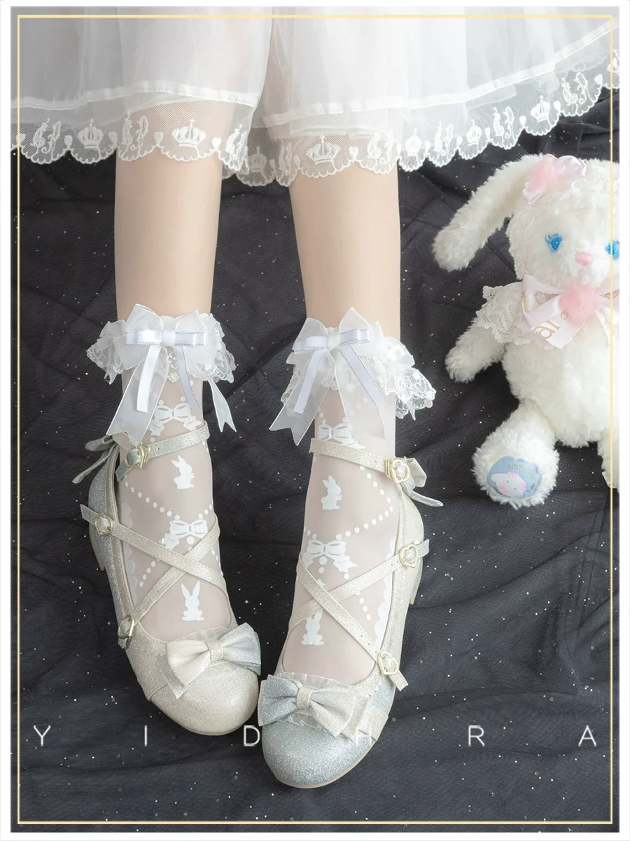 Yidhra - Bear Gummy and Milk Candy Bunny - Sweet Lolita Short Socks Lovely Socks