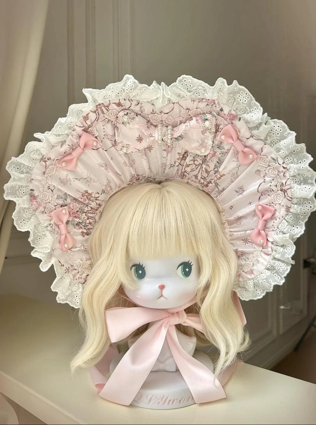 Mengfuzi - Flower in the Mirror - Floral Printed Old School Lolita Accessory Set