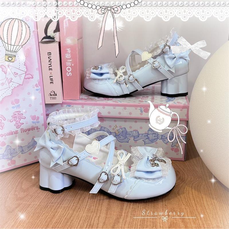 The Season of Booming Flowers - Showa Dreamland - Sweet Lolita Heels, Cute Claw-Shaped Heels