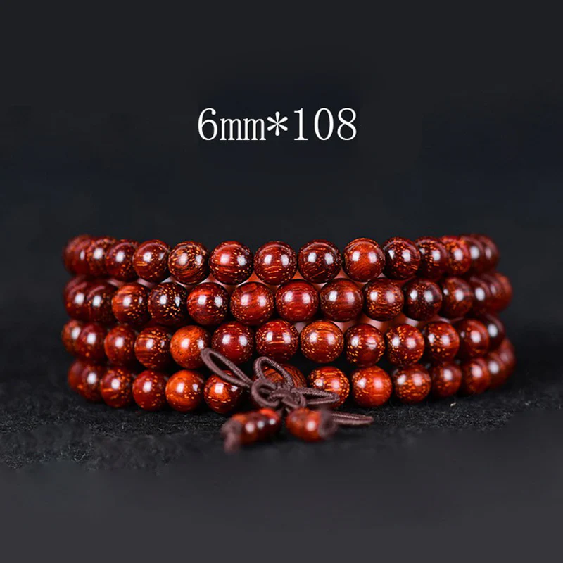 Renbeads Tibetan Small Leaf Red Sandalwood Balance Bracelet