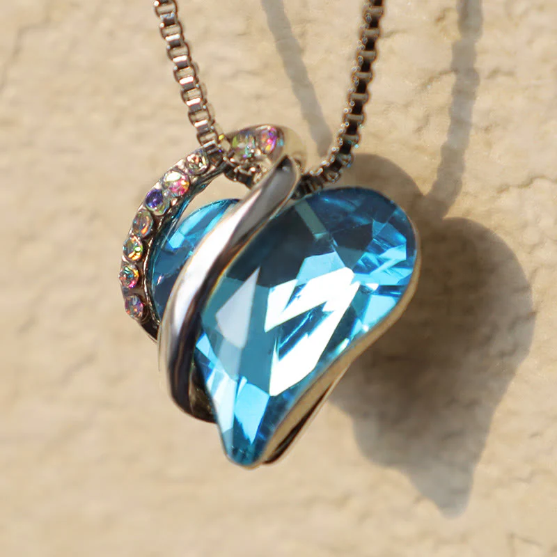 Love Heart Birthstone Healing Energy Necklace Pendant
