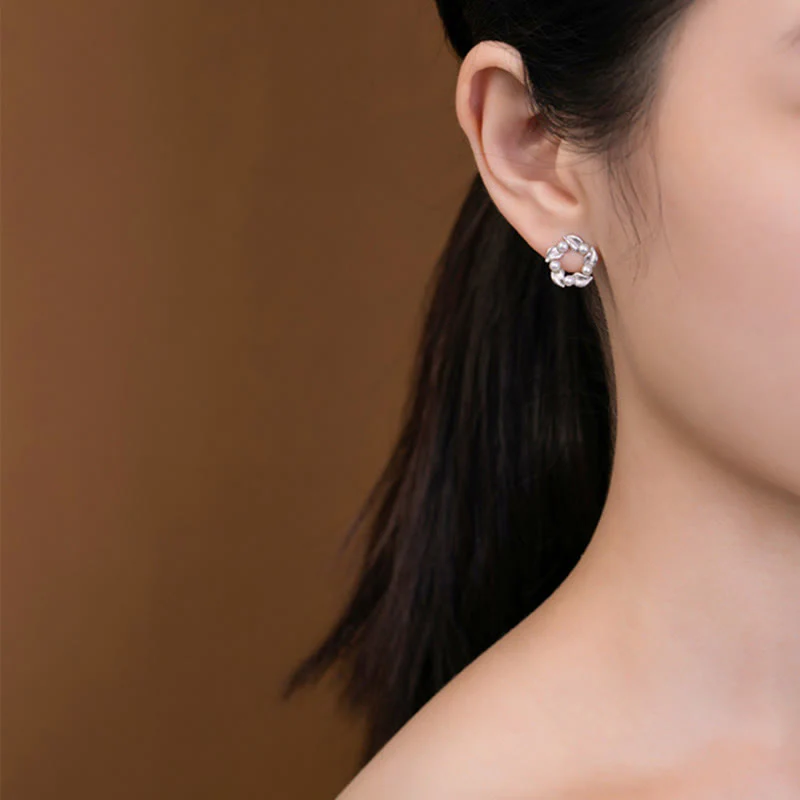 Renbeads 925 Sterling Silver Pearl Leaf Design Healing Wisdom Necklace Pendant Ring Earrings Set