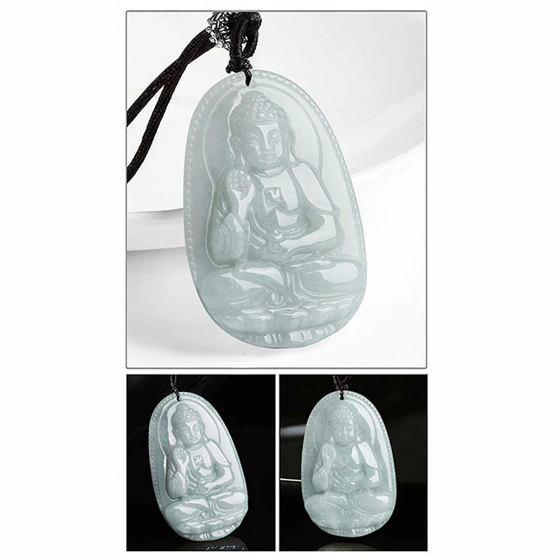 Chinese Zodiac Natal Buddha Jade Wealth Prosperity Necklace Pendant