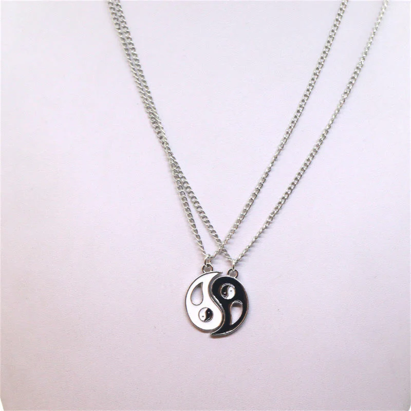 2pcs Yin Yang Pendant Couple Necklaces