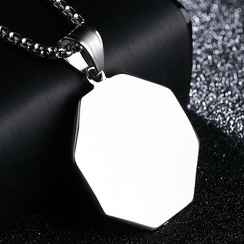 Titanium Steel Bagua Yin Yang Pattern Balance Necklace Pendant