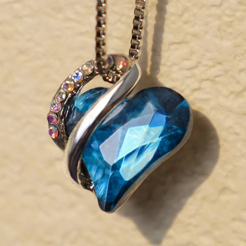 Love Heart Birthstone Healing Energy Necklace Pendant